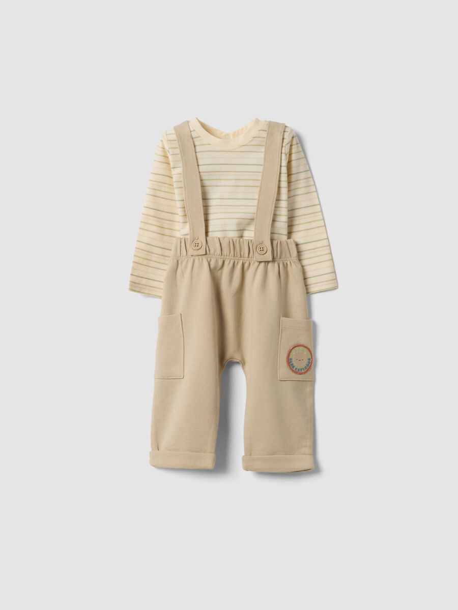 Baby set in pure beige organic cotton_0