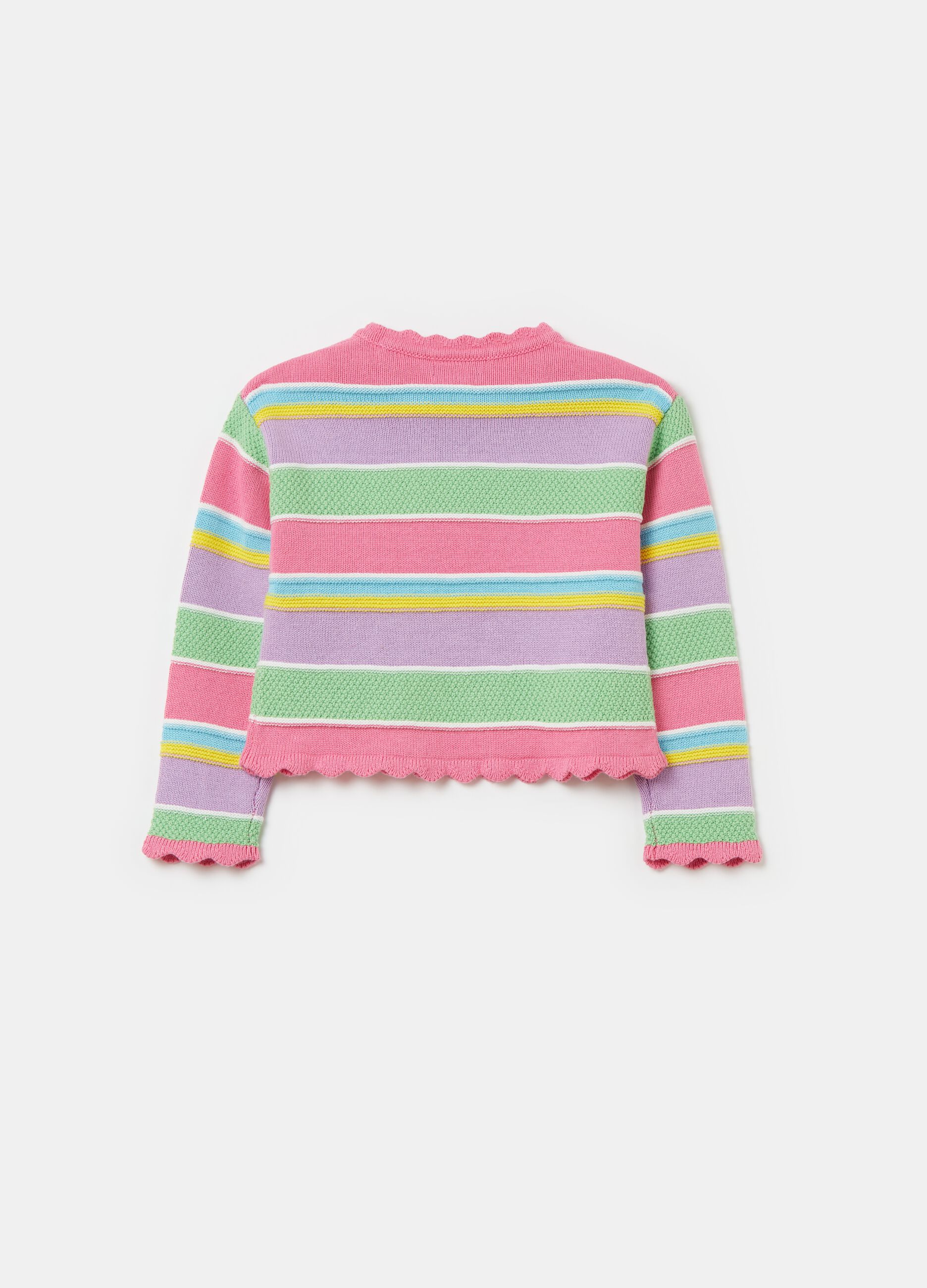 Knitted pullover with striped pattern