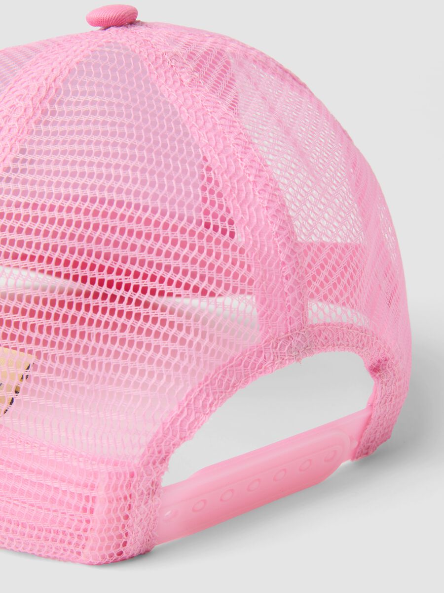 Girl's Pink Baseball Cap with Mesh Details and Stitch_1