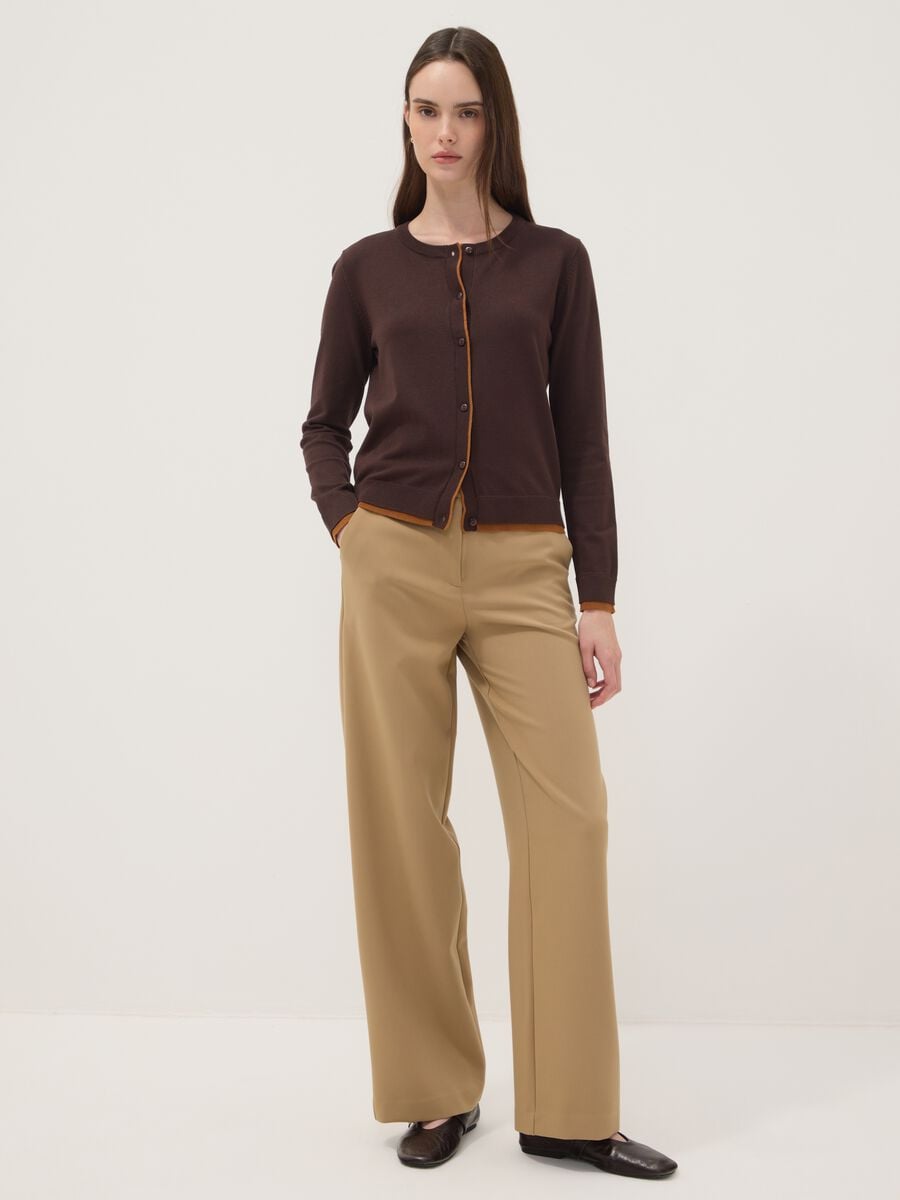 Brauner Cardigan aus Viskosemix mit langen &Auml;rmeln_2