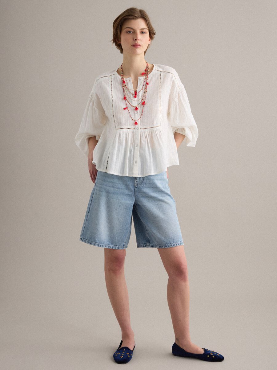 White pure cotton regular-fit shirt with broderie anglaise inserts_1