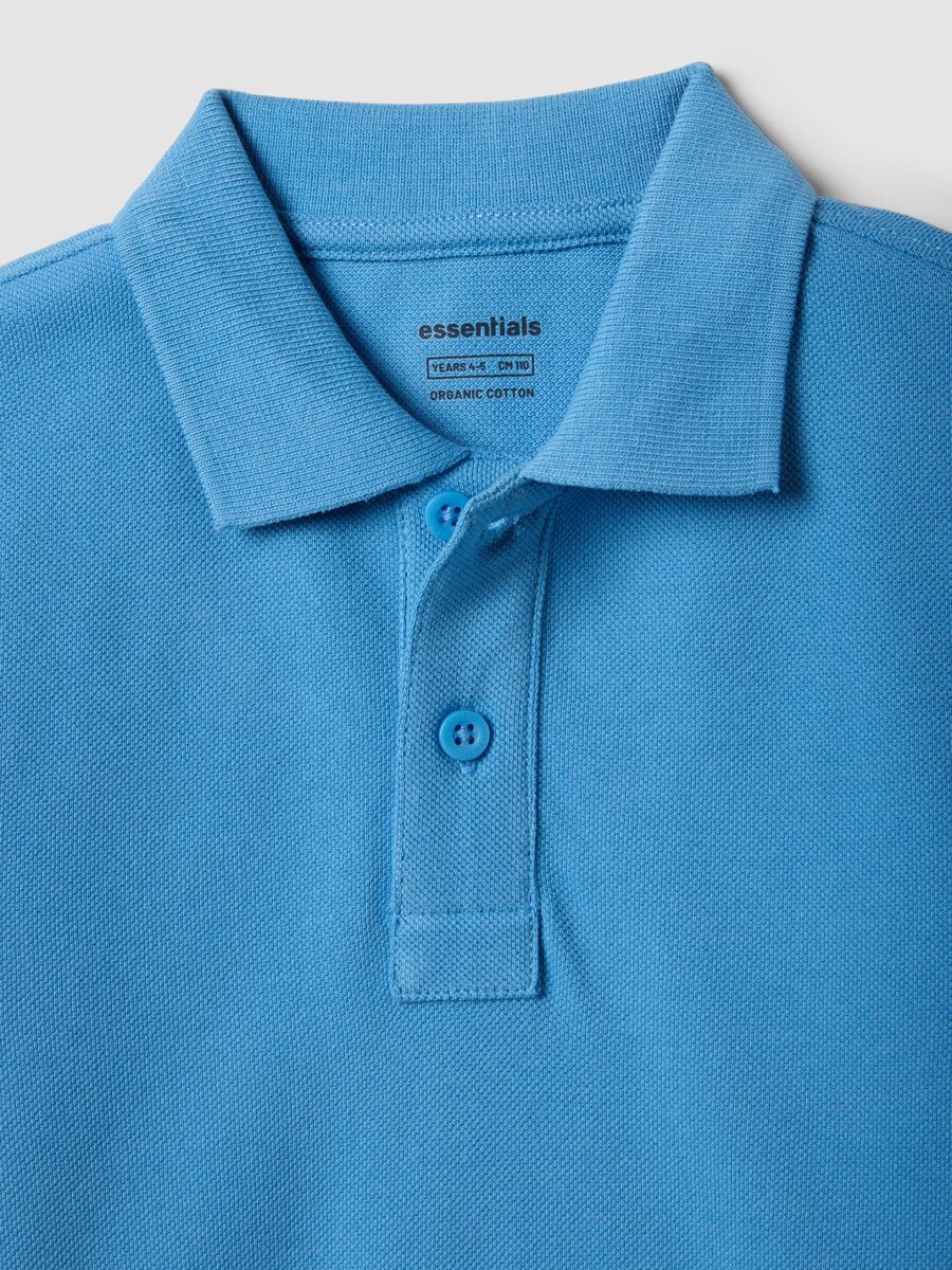 Polo bleu clair &agrave; manches courtes en pur coton biologique pour gar&ccedil;on_2