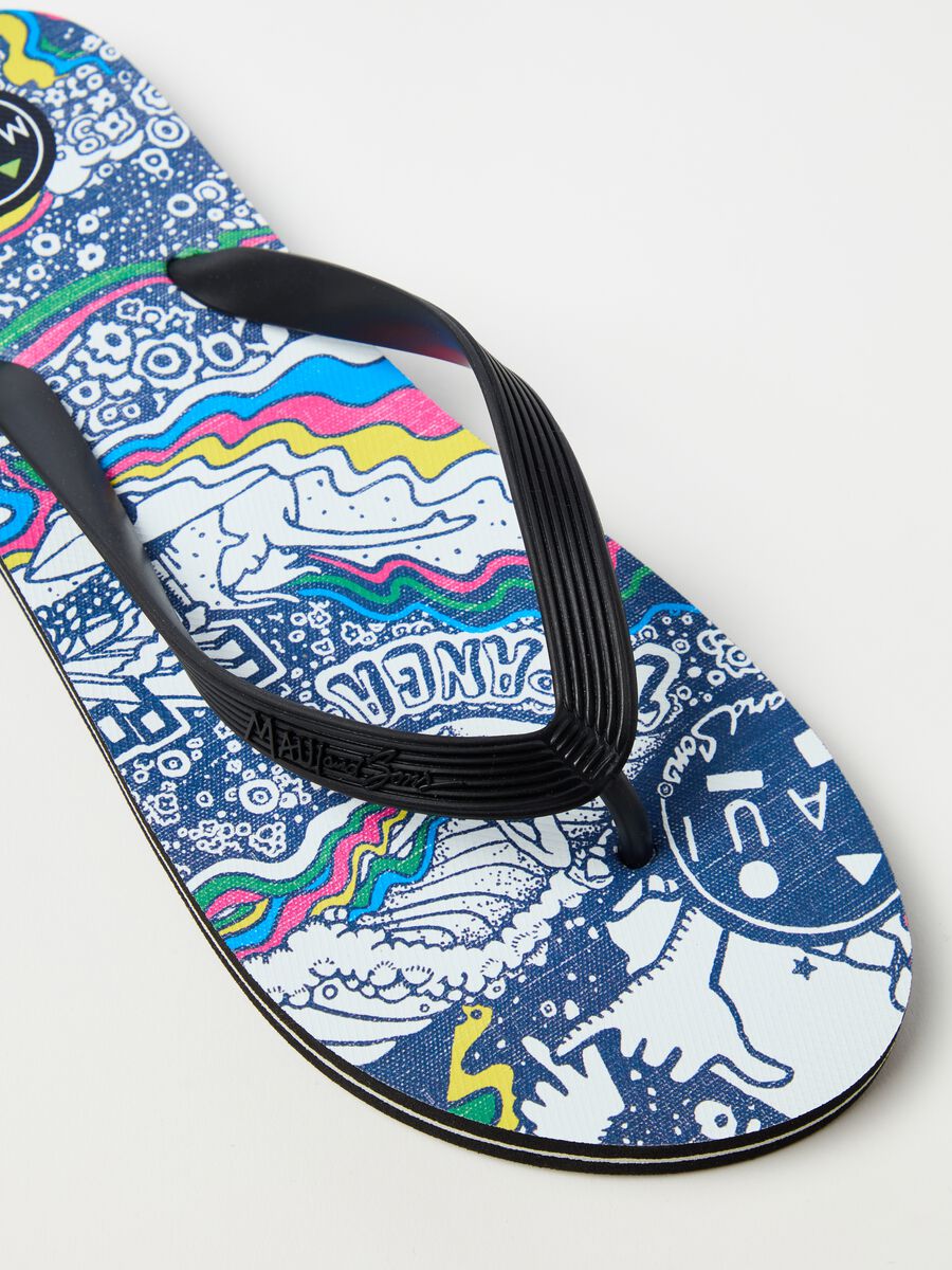 Thong sandals with surfer print_2
