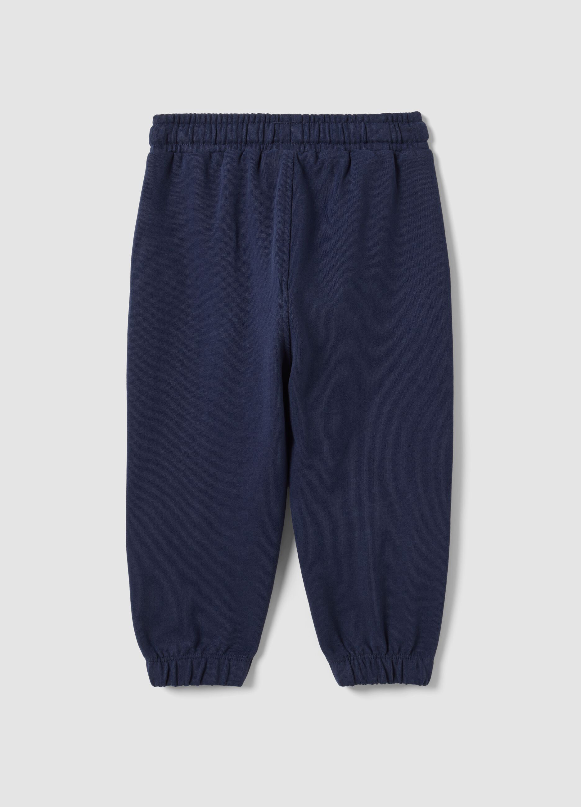 Blue organic cotton Mickey print joggers for baby boy