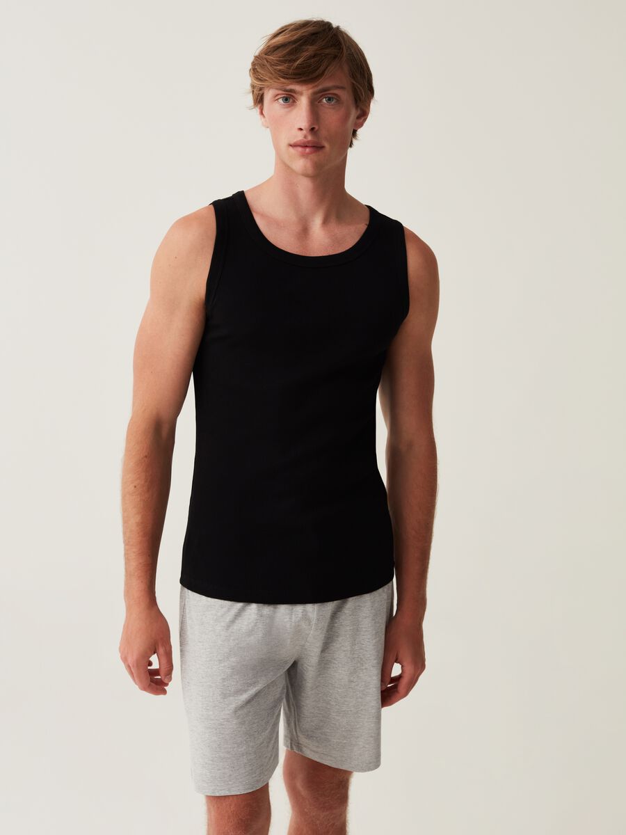 Fine ribbed racerback vest with round neck_1
