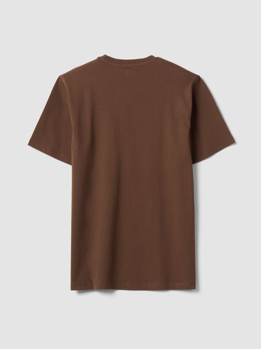 Brown regular-fit T-shirt in pure organic cotton jersey_6