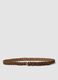 Brown braided genuine leather belt_0