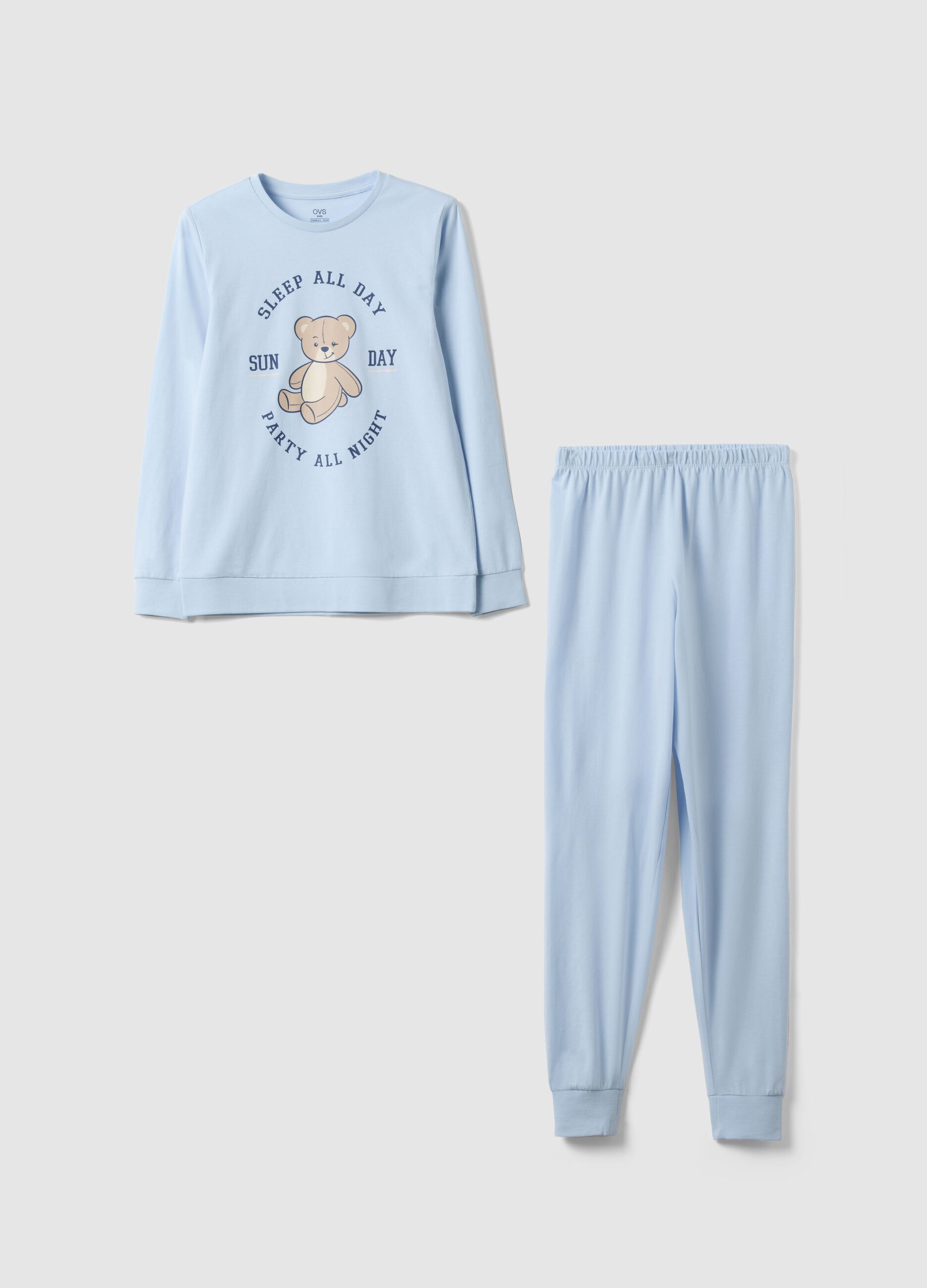 Pijamas Azuis de Algod&atilde;o Org&acirc;nico