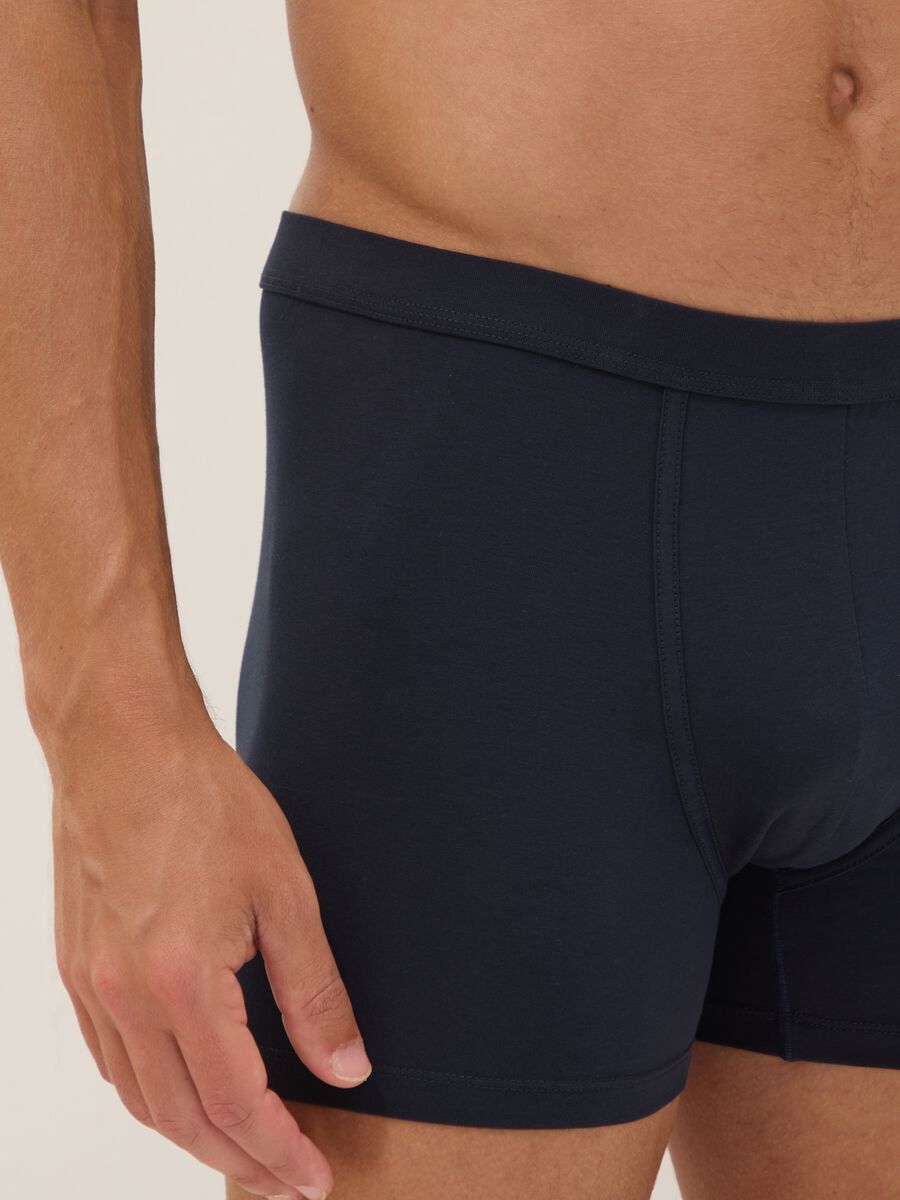 Bipack di boxer blu in cotone Supima elasticizzato_3