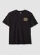 Black pure cotton relaxed-fit T-shirt with print_4
