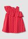 Girls' Relaxed Fit Red Cotton Dress with Embroidery_0