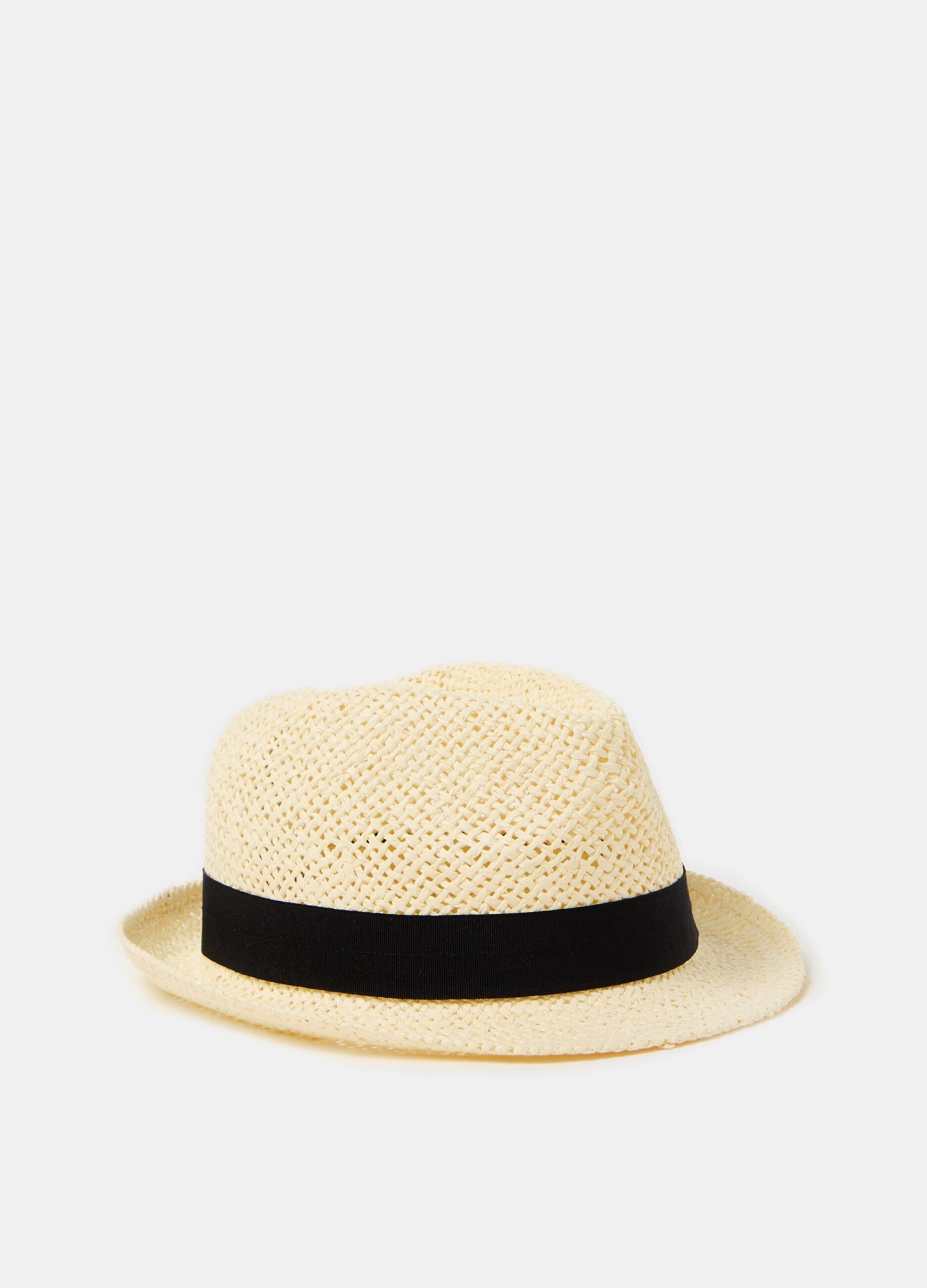 Trilby hat with ribbon