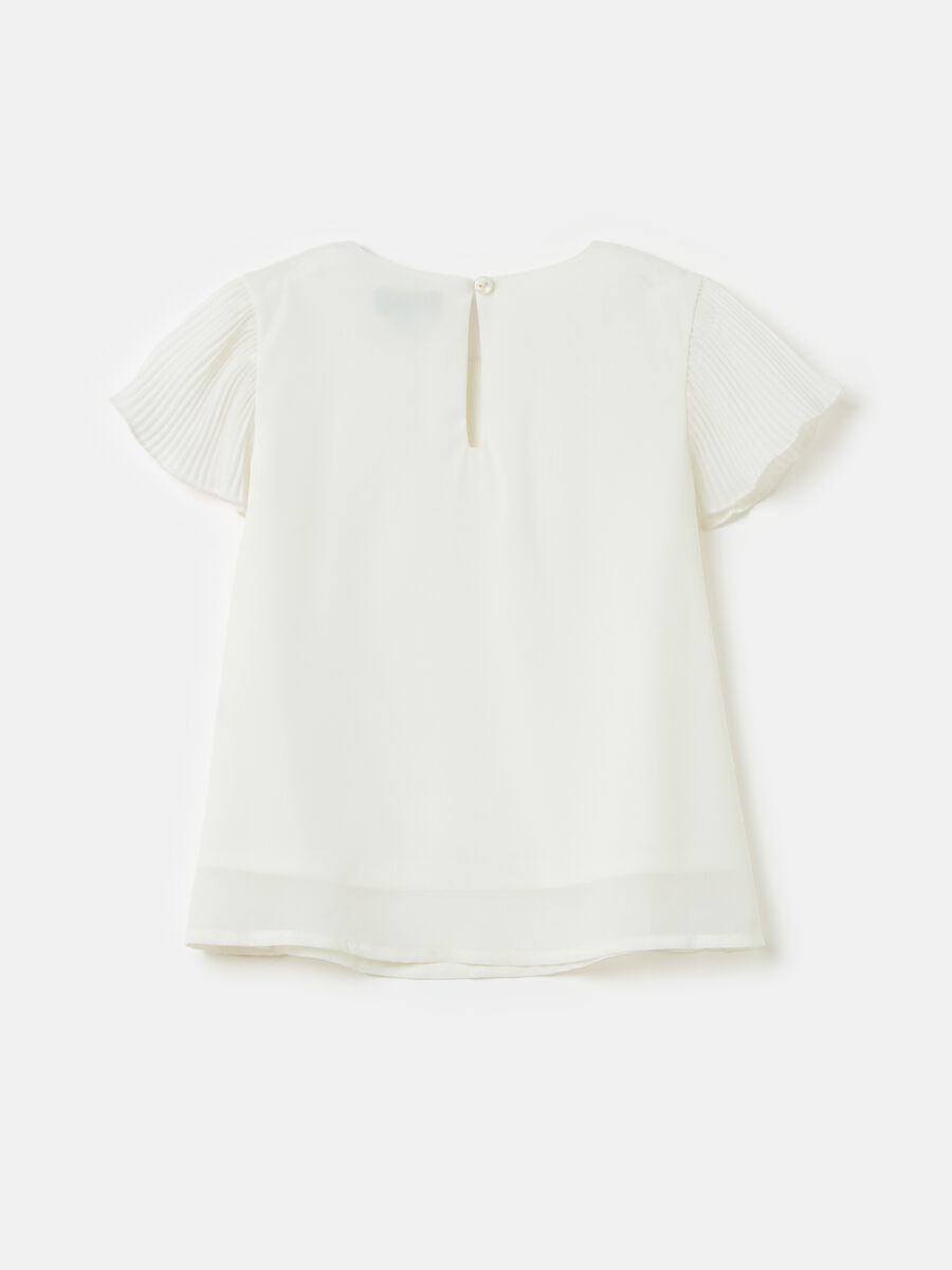 Georgette T-shirt with butterfly sleeves_1
