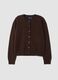 Brauner Rundhals-Cardigan aus reinem Kaschmir_0