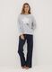 Grey organic cotton and viscose blend crew-neck pyjamas_0