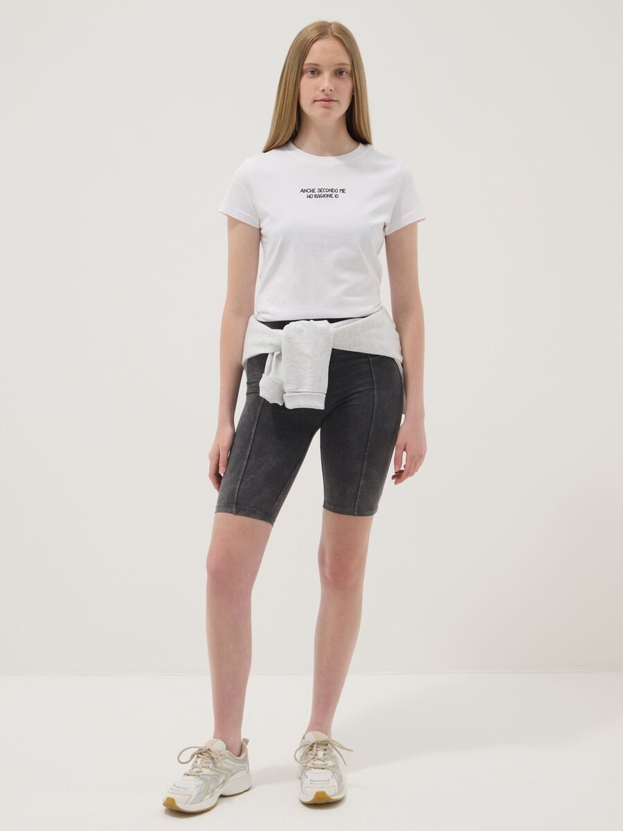 Grey stretch cotton cycling shorts_0