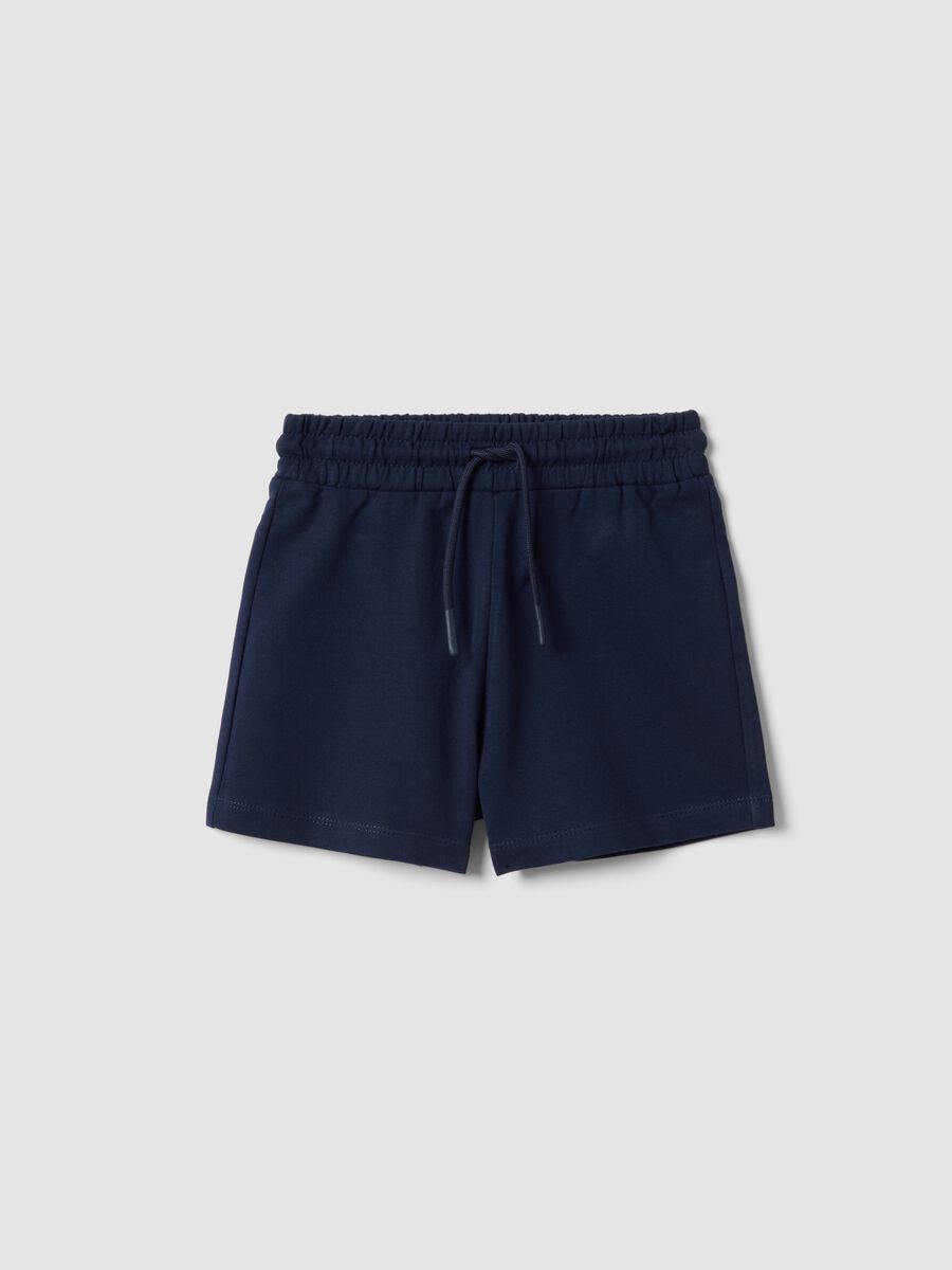 Girls&rsquo; blue pure cotton shorts, regular fit_0