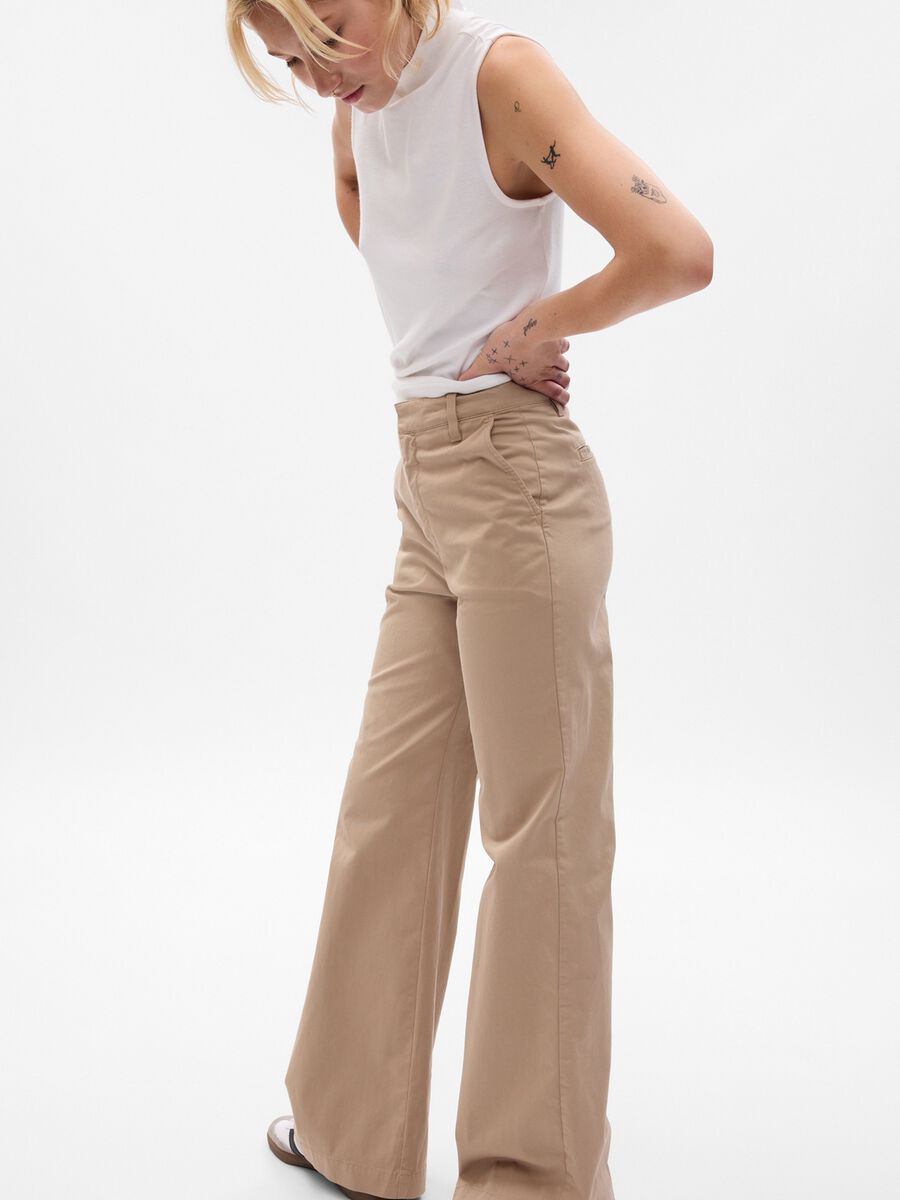 Pantaloni flare fit in cotone stretch_2