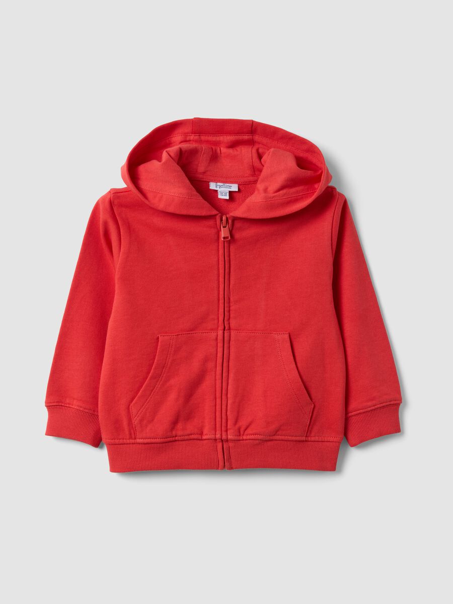 Sudadera roja con capucha de algod&oacute;n org&aacute;nico puro, corte regular, para ni&ntilde;o_0