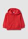 Sweatshirt vermelha com capuz em algod&atilde;o org&acirc;nico puro, corte regular, para menino_0