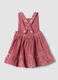 Rosa Kleid aus reiner Baumwolle mit geripptem, eckigem Ausschnitt, Regular Fit_1