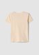 Girls' beige pure cotton regular-fit T-shirt_4