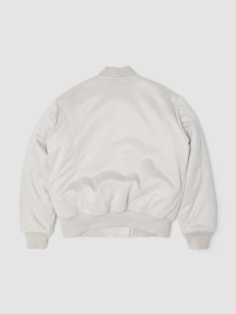 Faux Suede Bomber Jacket &ndash; Light Beige_5