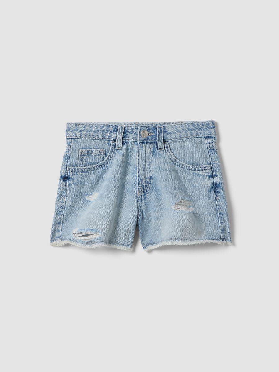 Hellblaue Denim-Shorts aus reiner Baumwolle f&uuml;r M&auml;dchen &ndash; Regular Fit_3