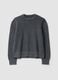 Grey pure cotton ribbed crew-neck jumper, regular fit_4