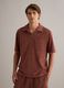 Brown short-sleeve cotton-blend polo shirt_0