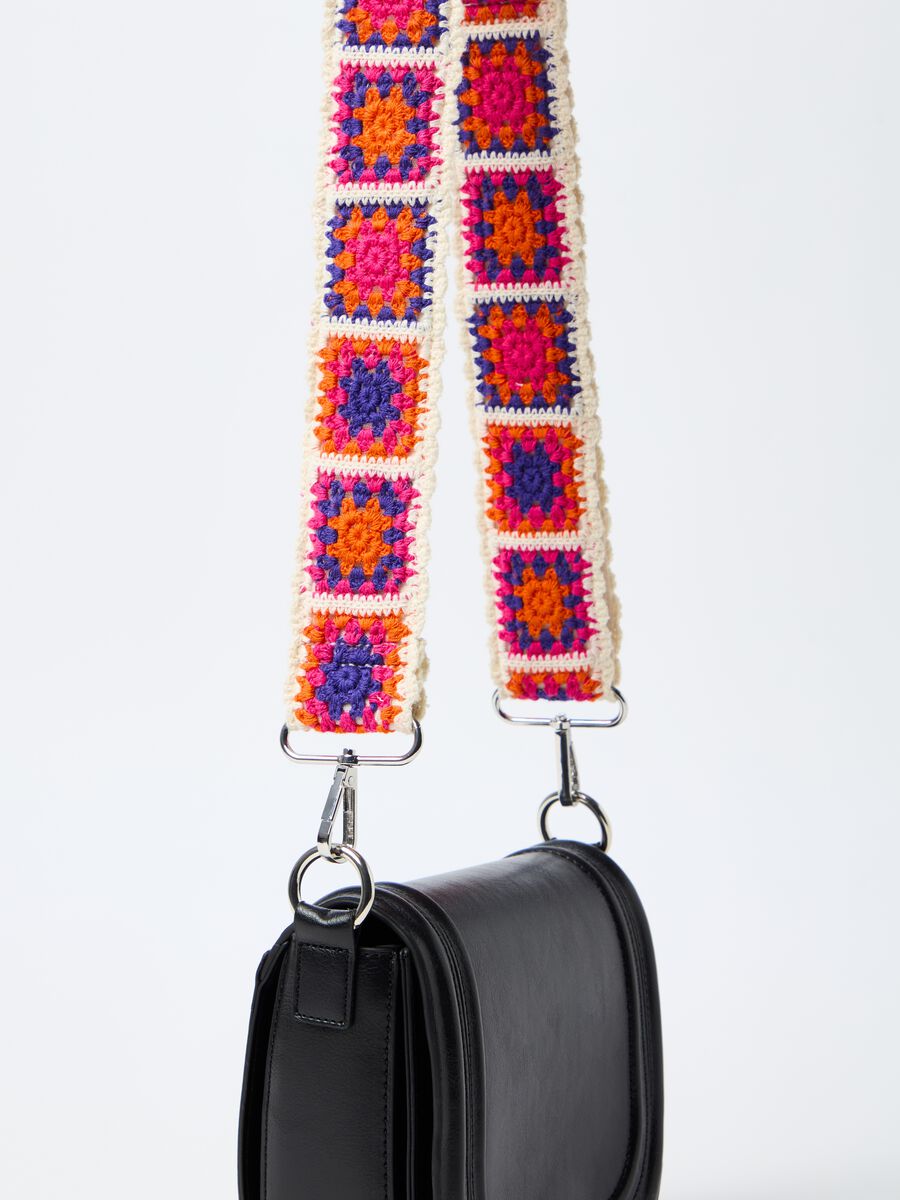 Shoulder strap for bag with crochet design_0
