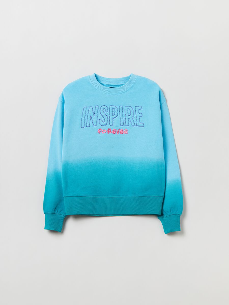 Degradé sweatshirt with lettering embroidery_0