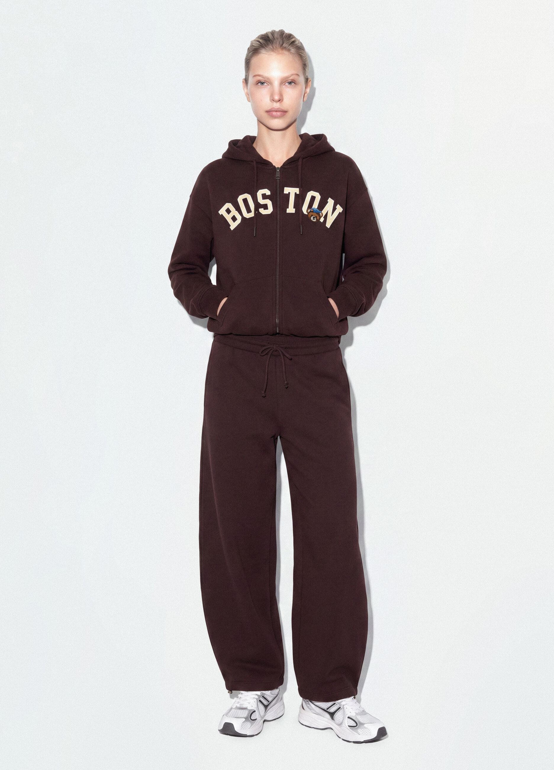 Purple cotton-blend baggy-fit jogger trousers