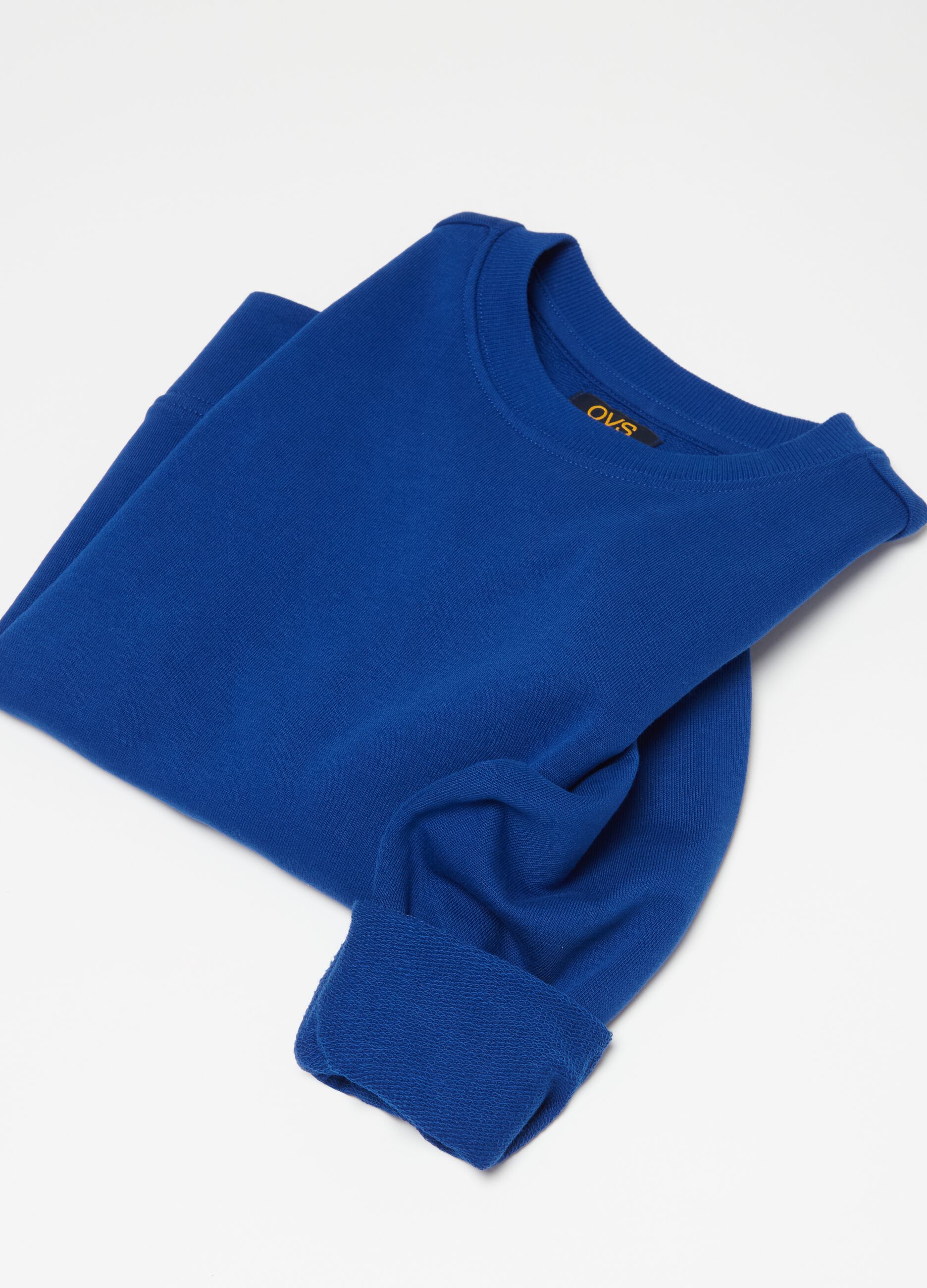 French terry sweatshirt with round neck