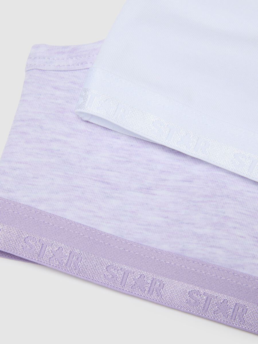 Girls' multicolour stretch cotton sports bras twin pack_2