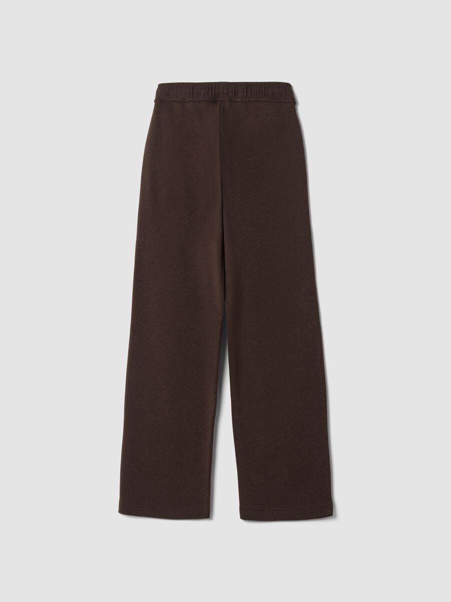Cal&ccedil;as jogger castanhas em mistura de algod&atilde;o com cord&atilde;o, regular fit_2