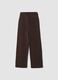 Cal&ccedil;as jogger castanhas em mistura de algod&atilde;o com cord&atilde;o, regular fit_2