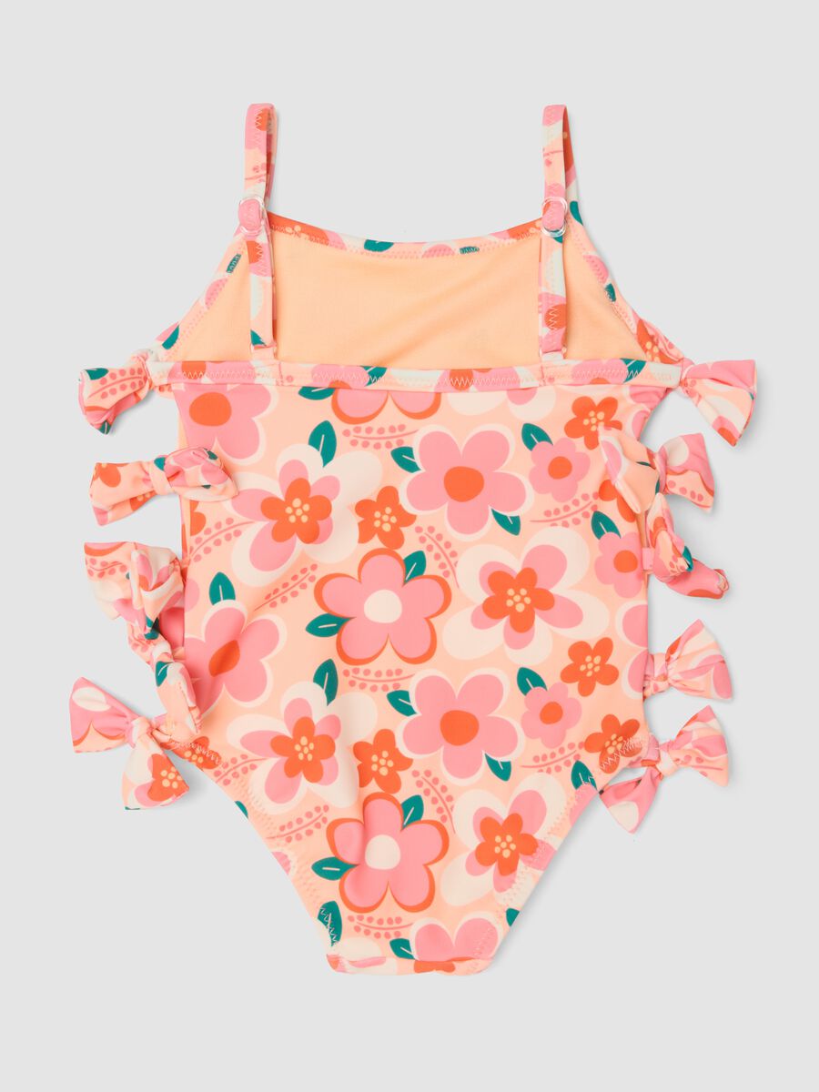 Baby girls&rsquo; multicolour floral one-piece swimsuit in stretch fabric_1