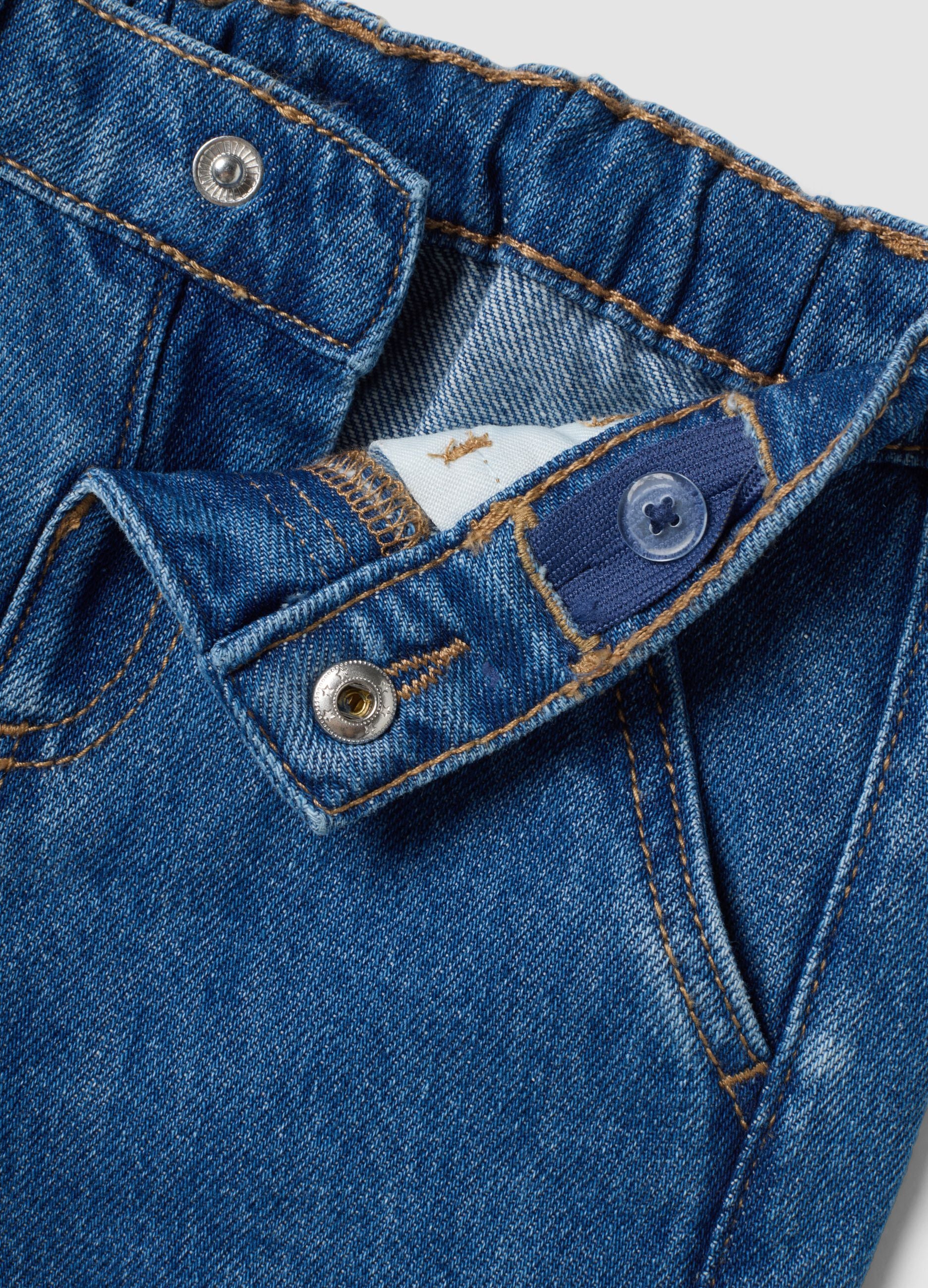 Blaue Cargo-Jeans aus Denim in Baumwoll-Viskose-Mix f&uuml;r Babyjungen