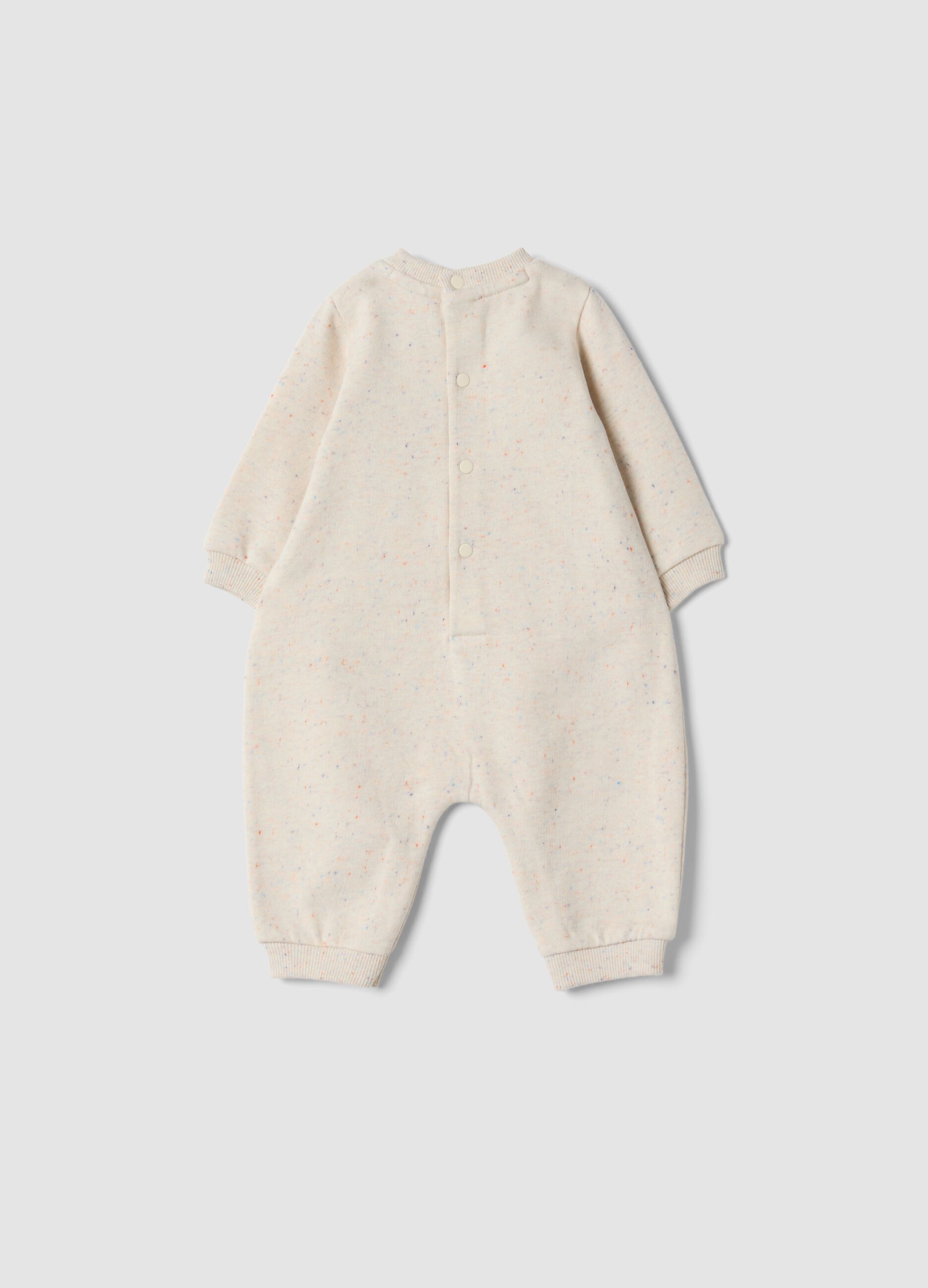 Tutina beige in misto cotone organico con bottoni