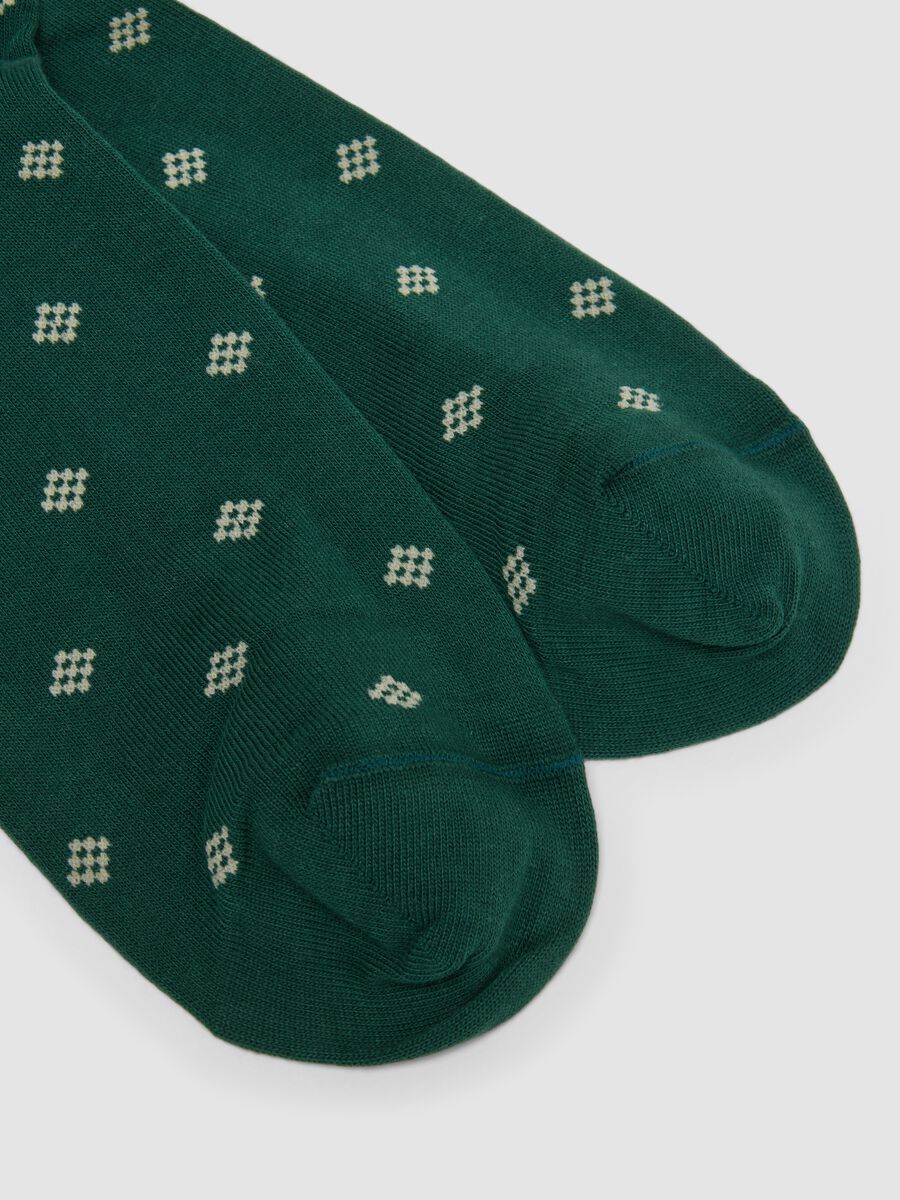 Two-pack of green stretch cotton blend socks_2