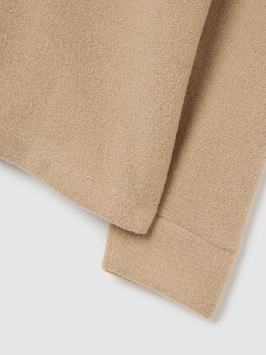 Beige High Neck Regular Fit Jumper_5