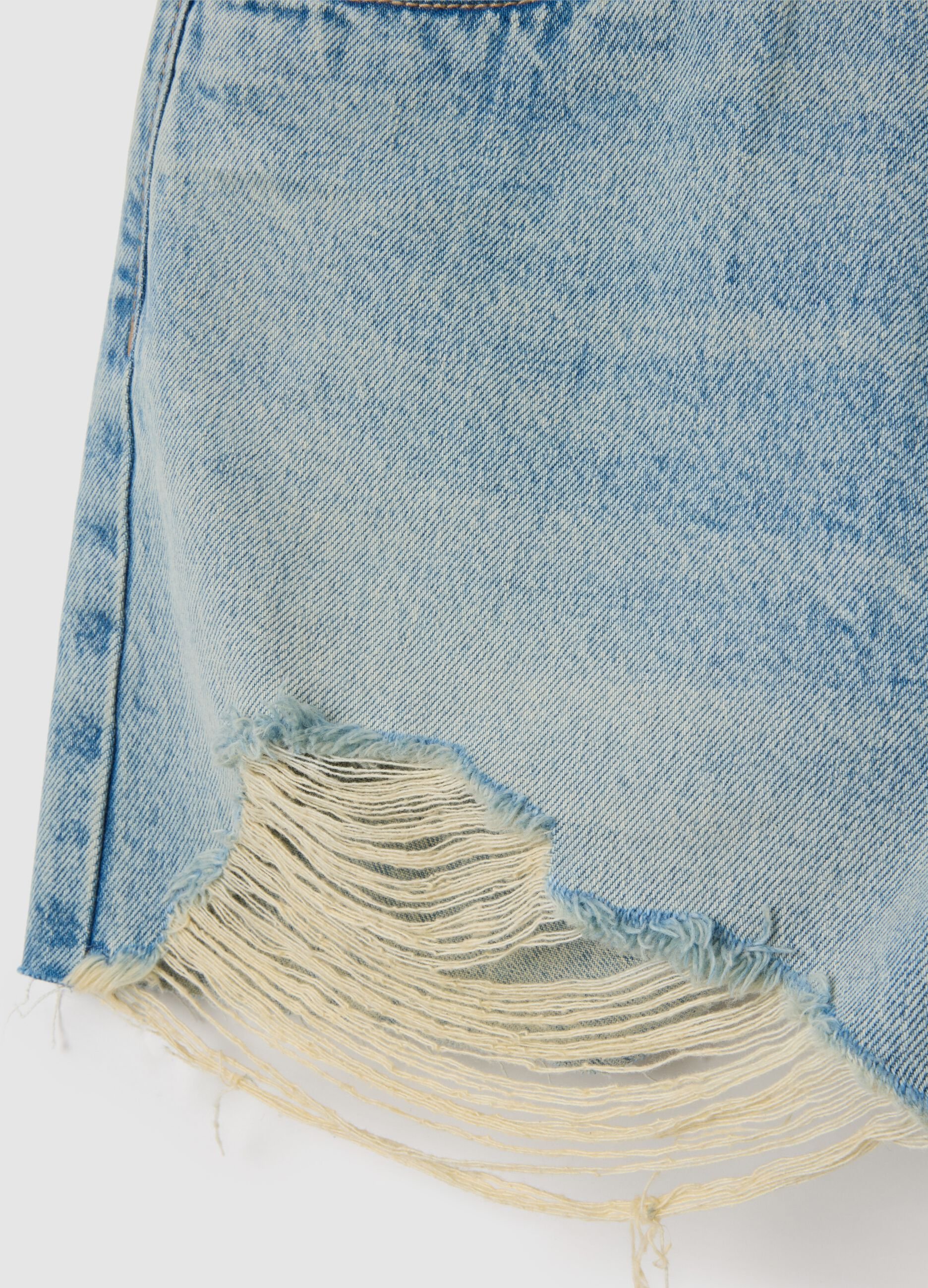 Women's regular fit pure cotton denim shorts
