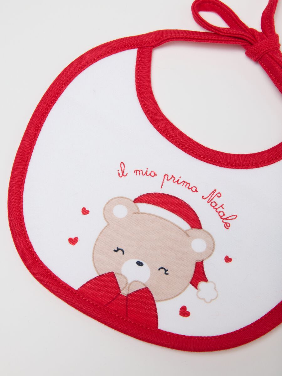 Baby Girl's Christmas Bib Pack in Multicolour Pure Cotton_1