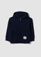 Blue pure cotton hoodie with regular fit for boys_0