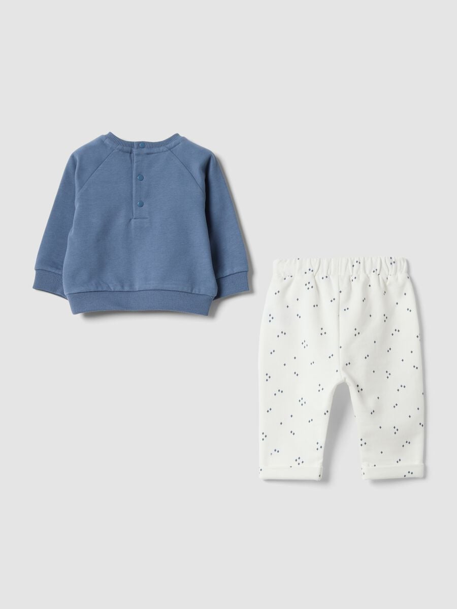 Blau-wei&szlig;es Set aus reiner Bio-Baumwolle mit Sweatshirt und Hose_1