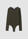 Green fitted stretch bodysuit with crew neck_0