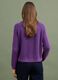 Cardigan viola in puro cotone a coste con girocollo_3