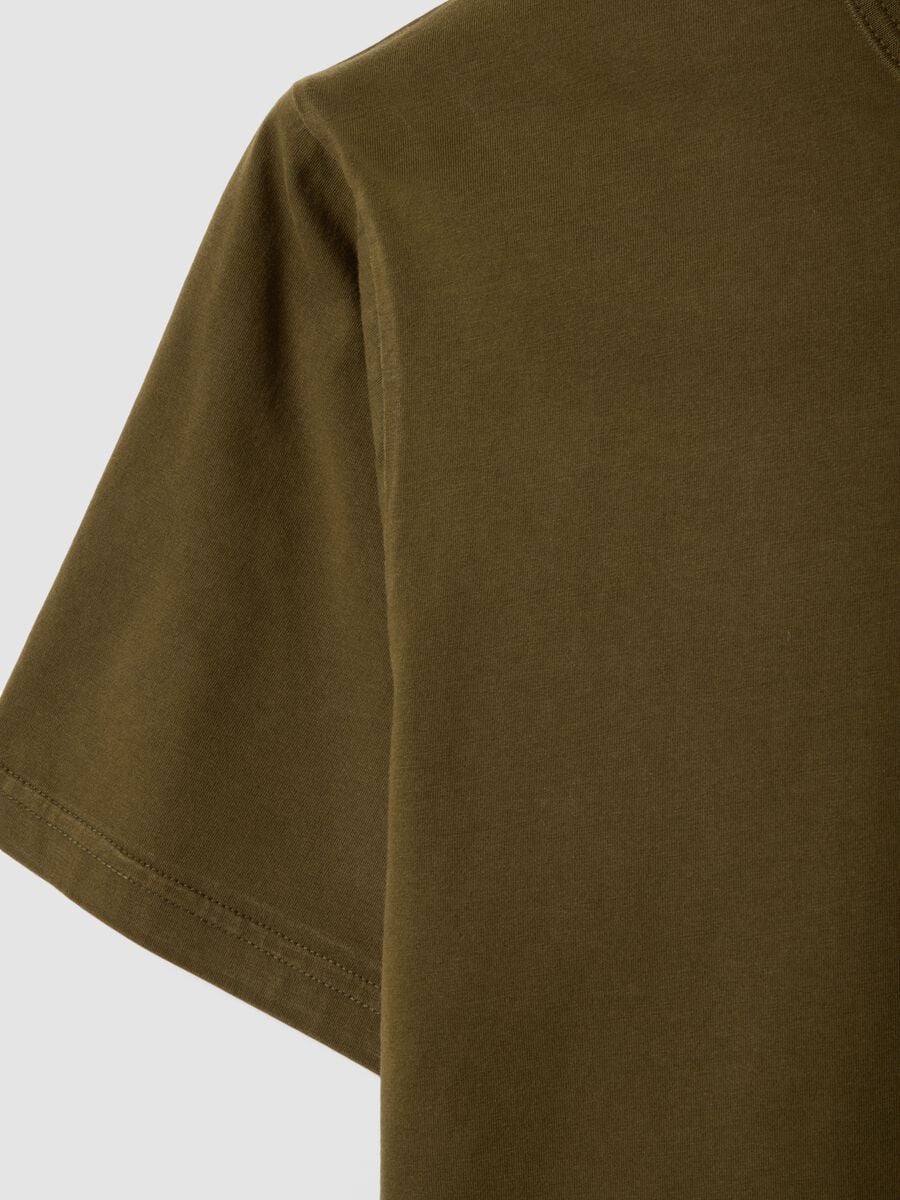 Green pure cotton T-shirt, relaxed fit_5
