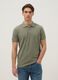 Short-sleeved green polo shirt in pure cotton_0